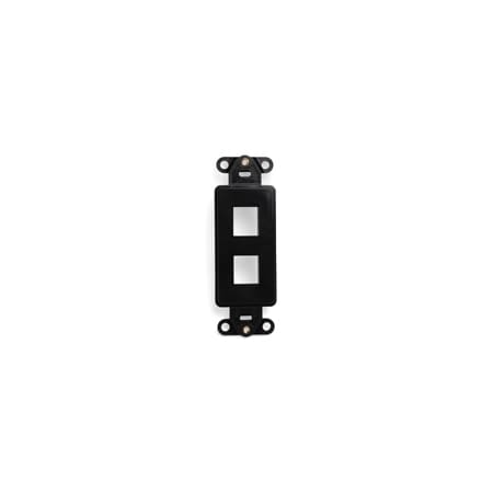 2-Port Mounting Strap Unloaded, Decora Style Quickport, Black